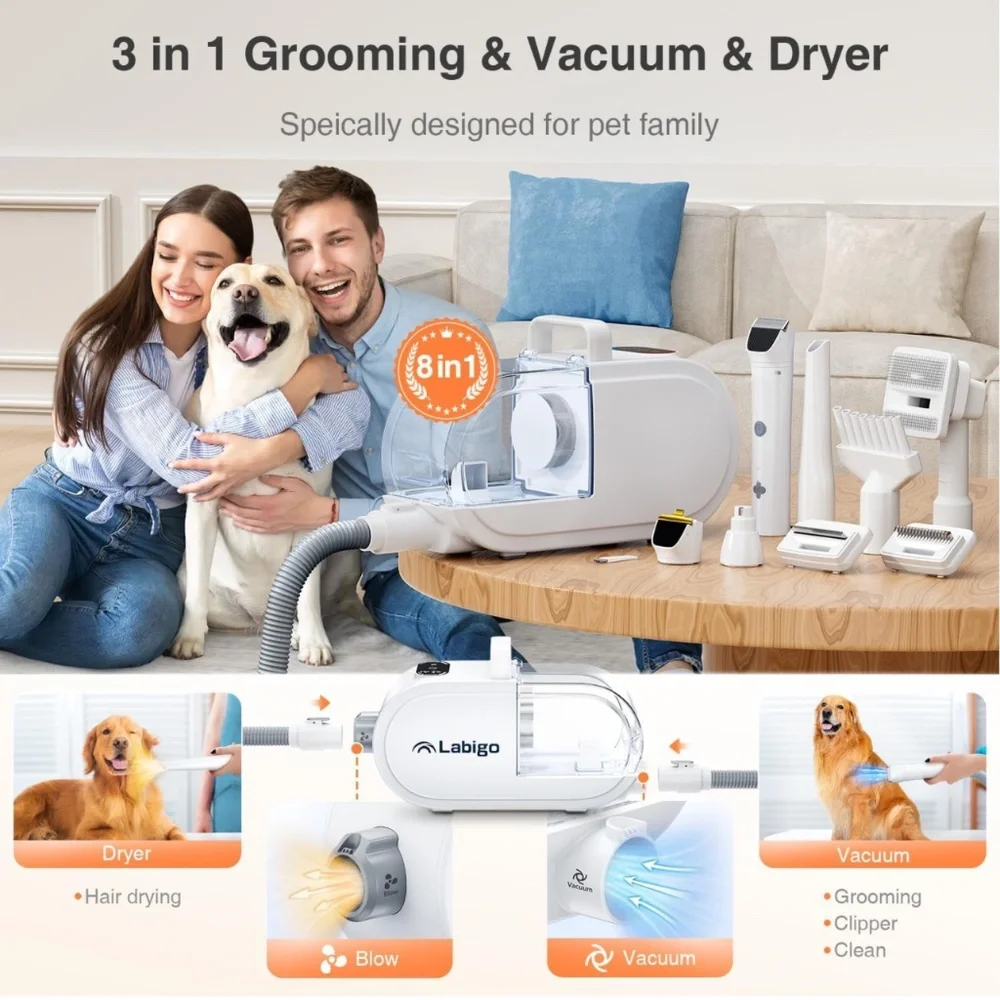 Dog Hair Vacuum & Dryer & Clipper 3 in 1